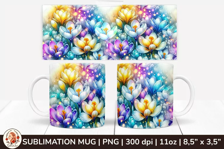 3D Flowers Mug, Spring Flowers, Spring Mug, 11 oz mug