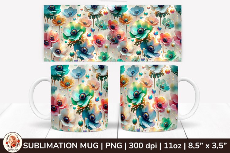 3D Flowers Mug, Spring Flowers, Spring Mug, 11 oz mug