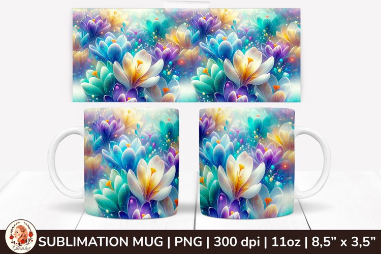 3D Flowers Mug, Spring Flowers, Spring Mug, 11 oz mug example image 1