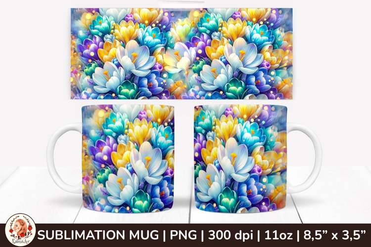 3D Flowers Mug, Spring Flowers, Spring Mug, 11 oz mug example image 1