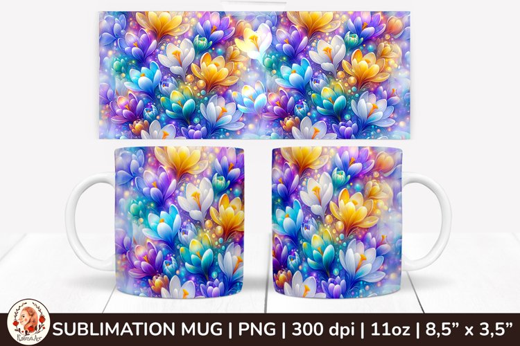 3D Flowers Mug, Spring Flowers, Spring Mug, 11 oz mug example image 1