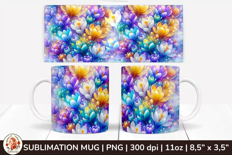 3D Flowers Mug, Spring Flowers, Spring Mug, 11 oz mug