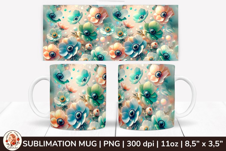 3D Flowers Mug, Spring Flowers, Spring Mug, 11 oz mug