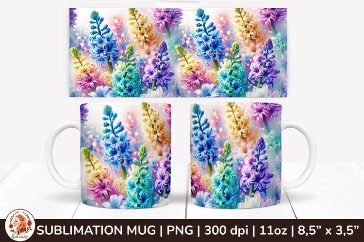 3D Flowers Mug, Spring Flowers, Spring Mug, 11 oz mug example image 1