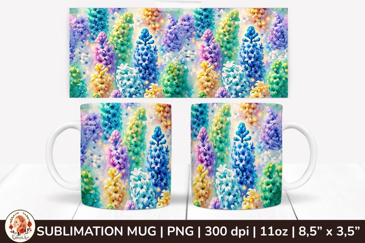 3D Flowers Mug, Spring Flowers, Spring Mug, 11 oz mug example image 1