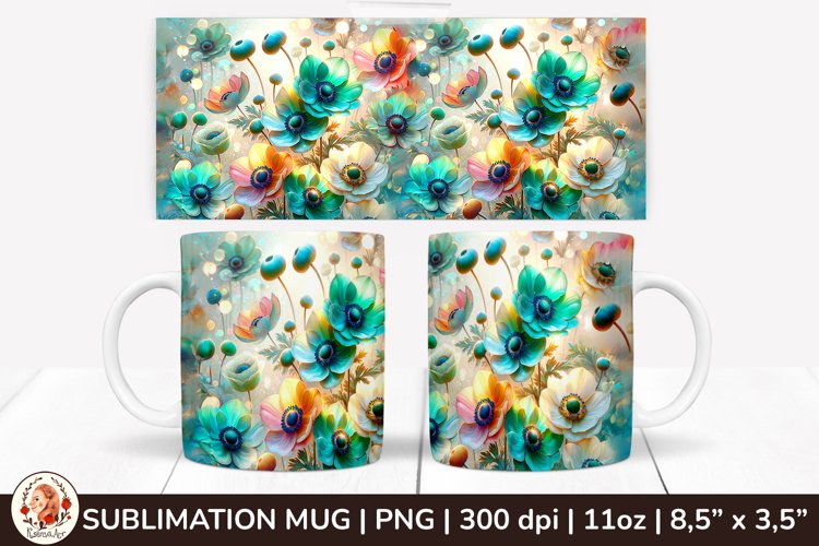 3D Flowers Mug, Spring Flowers, Spring Mug, 11 oz mug