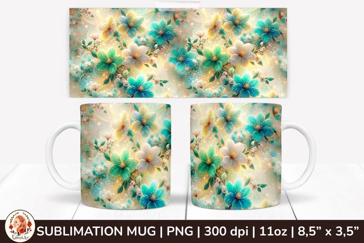 3D Flowers Mug, Spring Flowers, Spring Mug, 11 oz mug example image 1