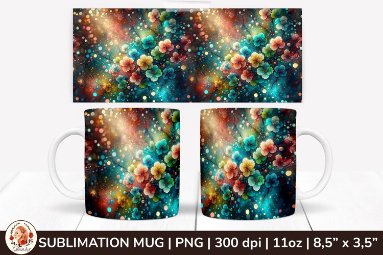 3D Flowers Mug, Spring Flowers, Spring Mug, 11 oz mug example image 1