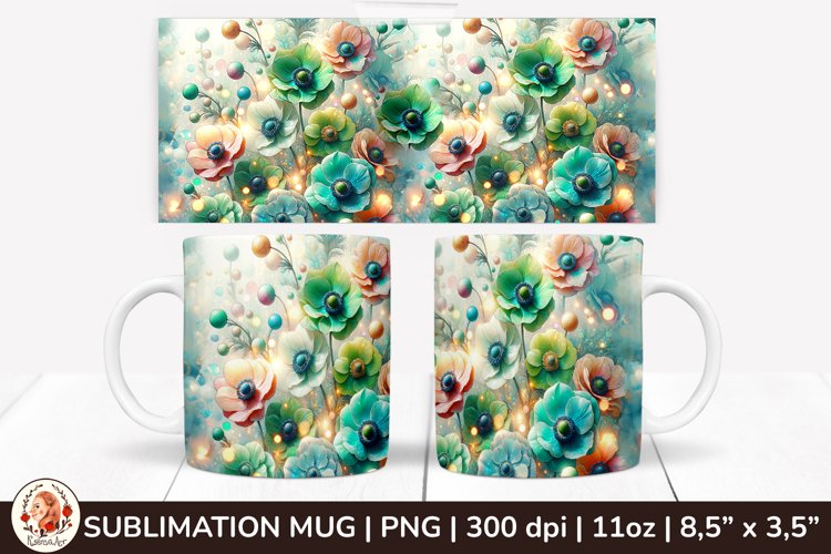 3D Flowers Mug, Spring Flowers, Spring Mug, 11 oz mug example image 1