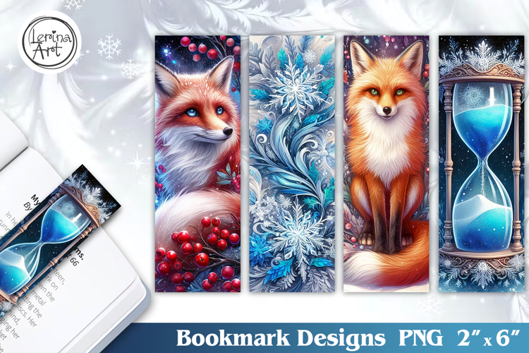 Christmas / Polar Fox / Printable Bookmark / 4 PNG