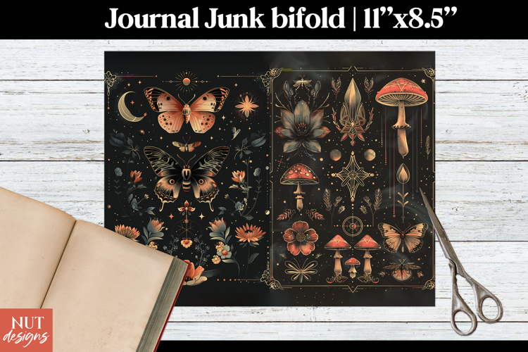 Mystical Butterfly Journal Bifold Halloween Junk Journal