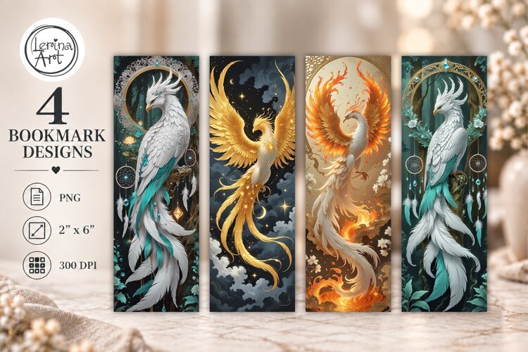 Phoenix Printable Bookmark 4 PNG example image 1