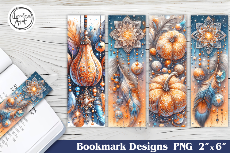 Boho Pumpkin Printable Bookmark 4 PNG