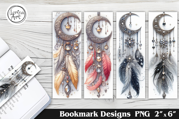 Moon Dreamcatcher Printable Bookmark 4 PNG