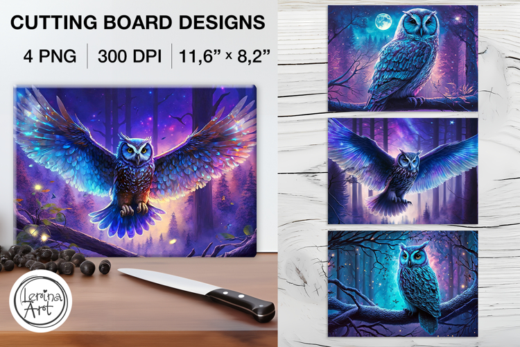 Owls Cutting Board Designs / 4 PNG