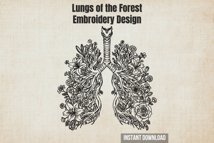 Lungs of the Forest | Artistic Floral Lungs Sketch