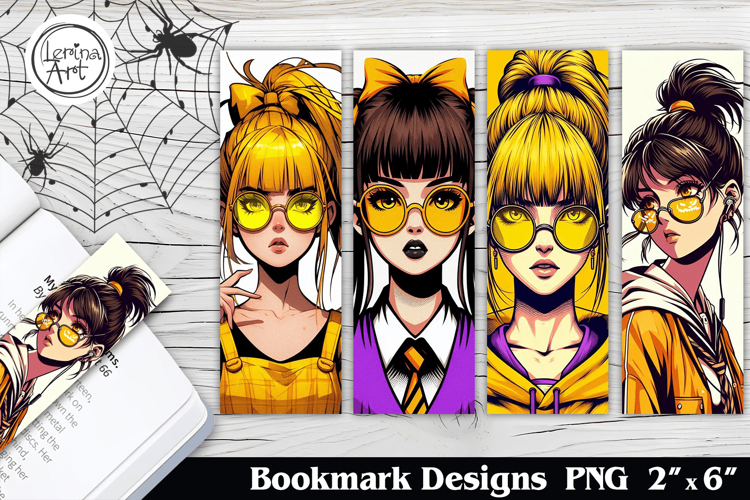 Pop Art Girl. Printable Bookmark 4 PNG