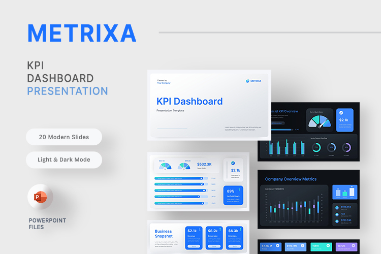 Metrixa - KPI Dashboard PowerPoint Presentation