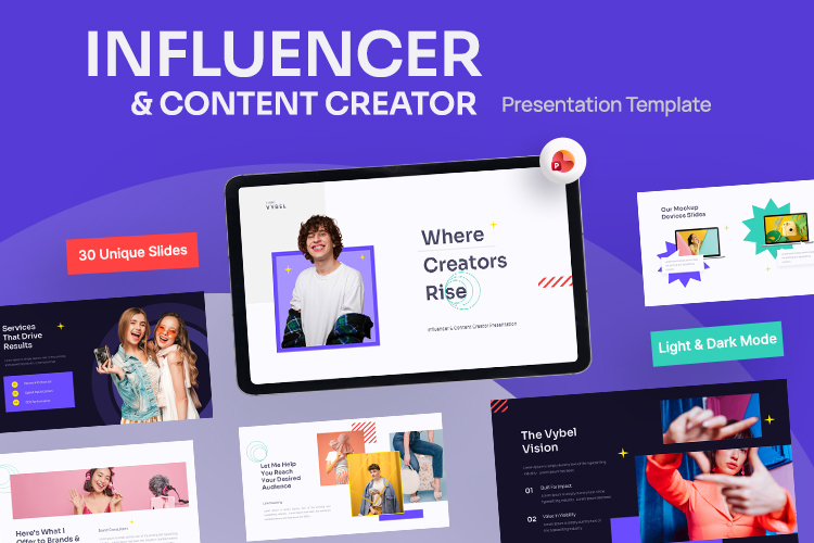 Vybel - Influencer & Content Creator PowerPoint Template