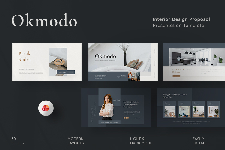 Okmodo - Interior Design Proposal PowerPoint Template