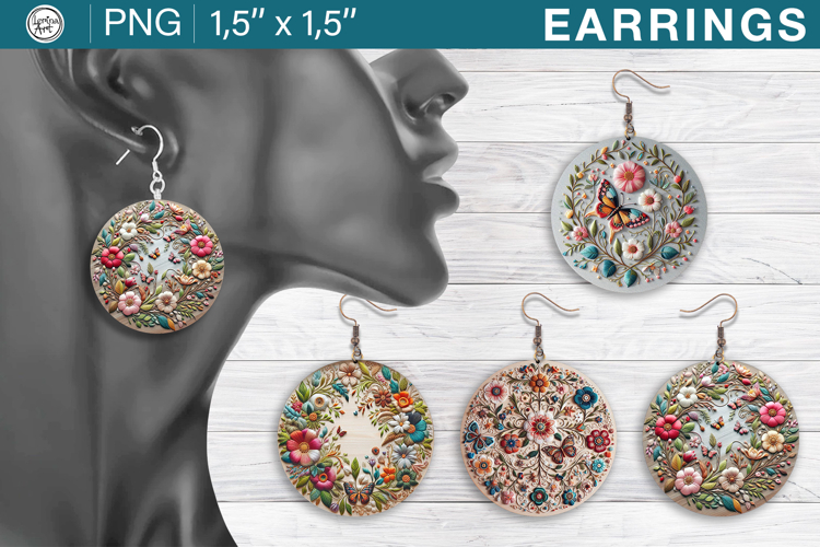 Summer earrings sublimation designs, 4 PNG