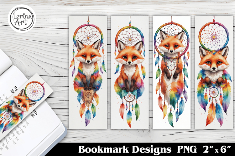 Fox Dreamcatcher Printable Bookmark 4 PNG
