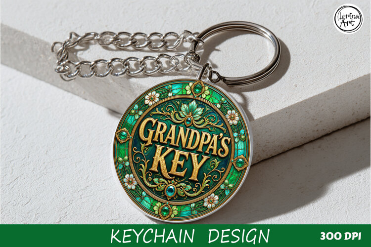 GRANDPA'S KEY / Key Collection. Coaster/keychain PNG example image 1