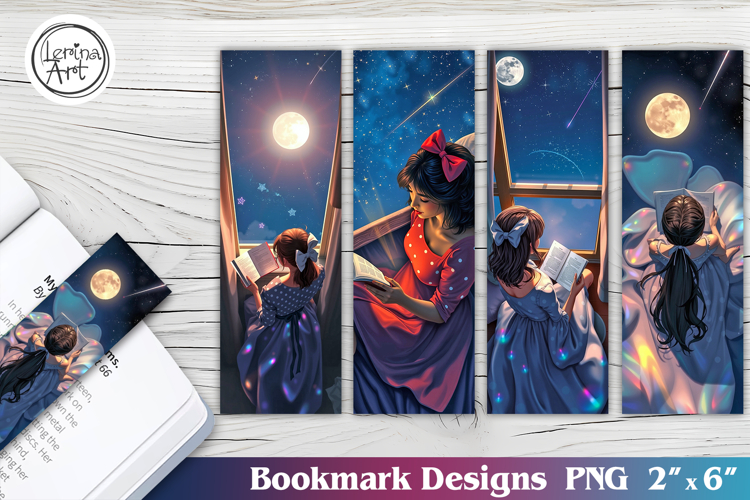 Night Reading Printable Bookmark 4 PNG