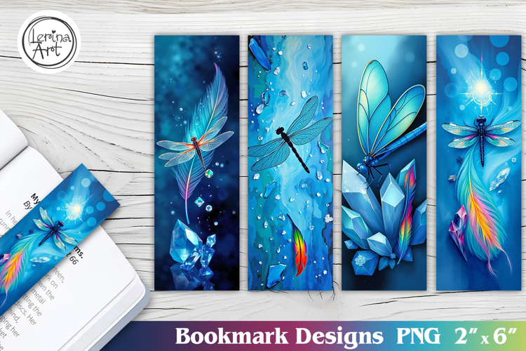 Dragonfly Printable Bookmark 4 PNG