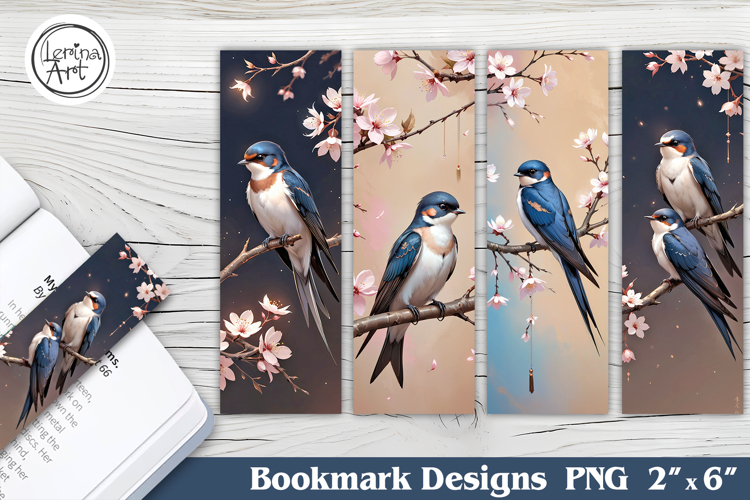 Spring Birds Printable Bookmark 4 PNG