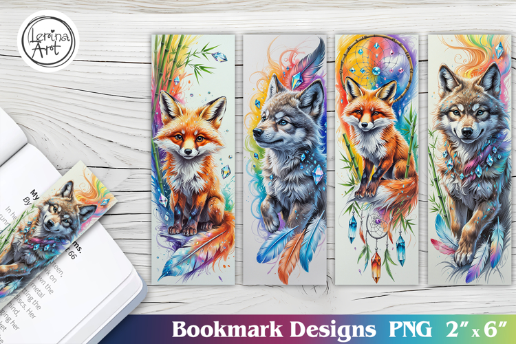 Wolf Printable Bookmark 4 PNG