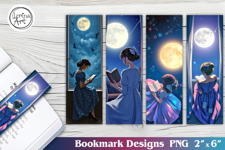 Night Reading Printable Bookmark 4 PNG
