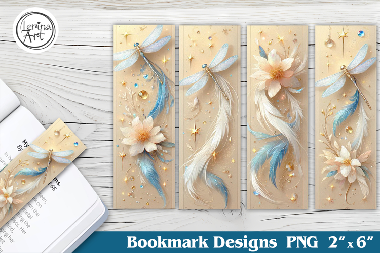 Dragonfly Printable Bookmark 4 PNG
