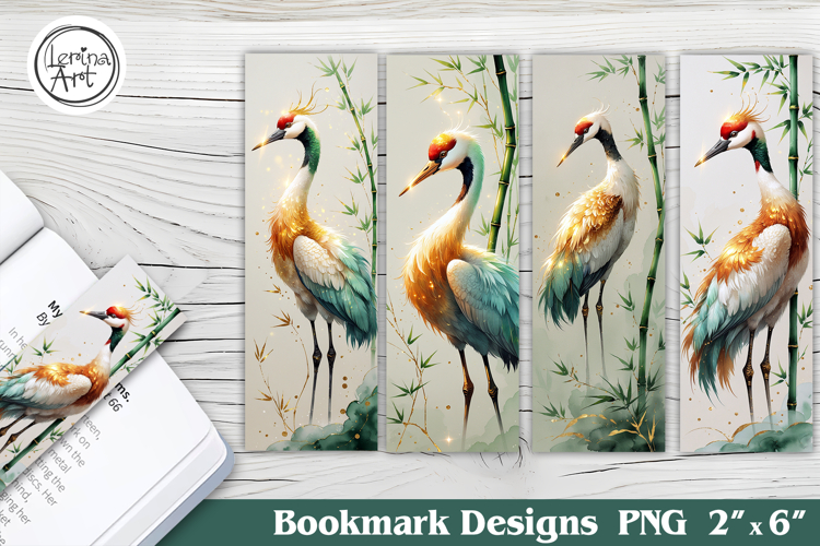 Crane Printable Bookmark 4 PNG