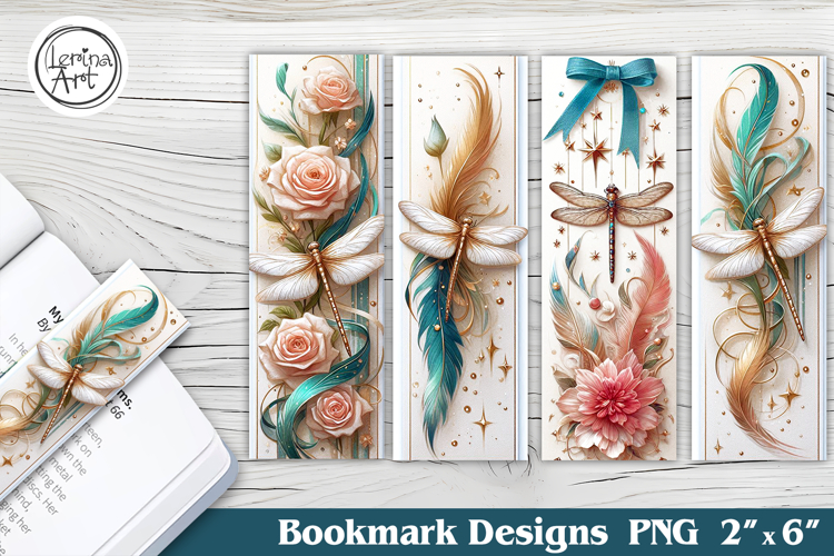 Dragonfly Printable Bookmark 4 PNG