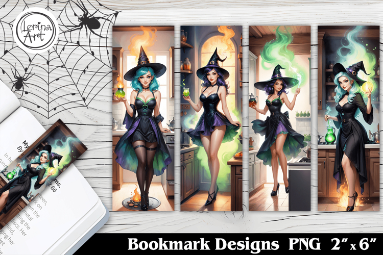 Halloween Witch Printable Bookmark 4 PNG