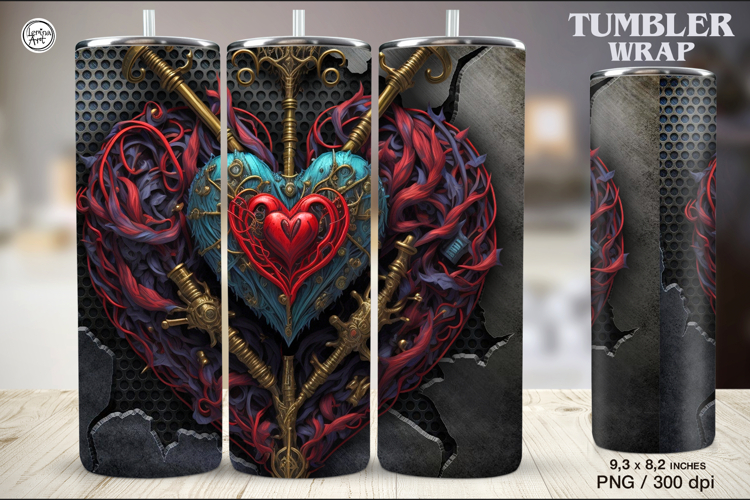 Steampunk Tumbler Sublimation, 20 oz Tumbler Wrap