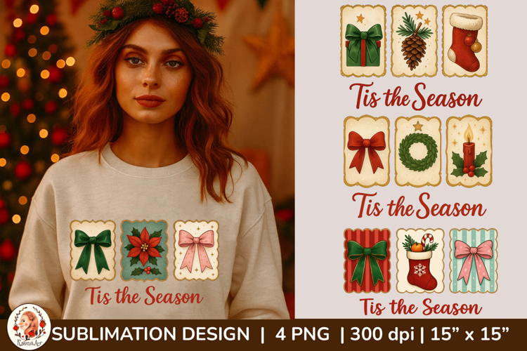 Tis The Season Christmas Sublimation, Vintage Holiday