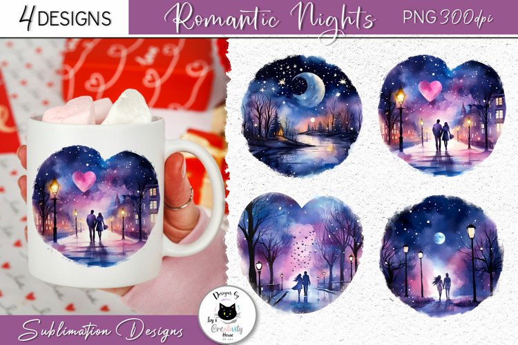 Valentine Sublimation Designs | Romantic Heart Clipart example image 1