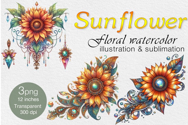 Sunflower PNG sublimation example image 1