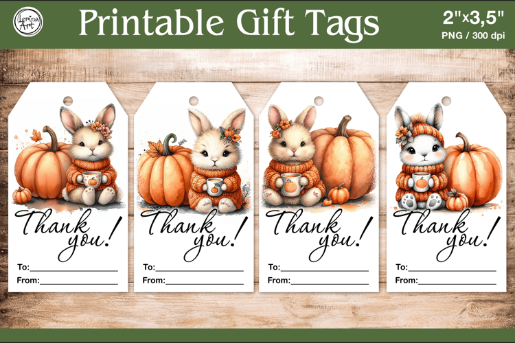Thanksgiving Gift Tags| Pumpkin | PNG