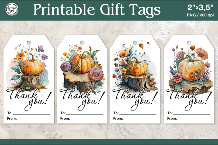 Thanksgiving Gift Tags| Pumpkin | PNG