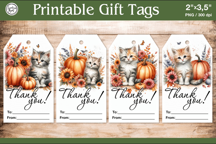 Thanksgiving Gift Tags| Pumpkin | PNG