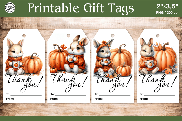 Thanksgiving Gift Tags| Pumpkin | PNG