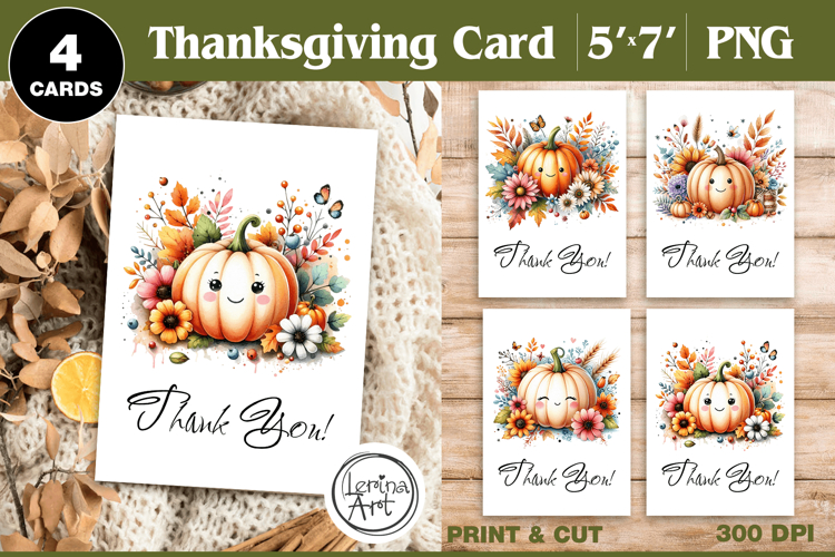 Thanksgiving Card. Printable cards. Cute Pumpkin