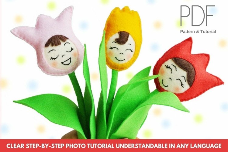 Felt tulip sewing pattern and photo tutorial PDF (1372467) Fabric