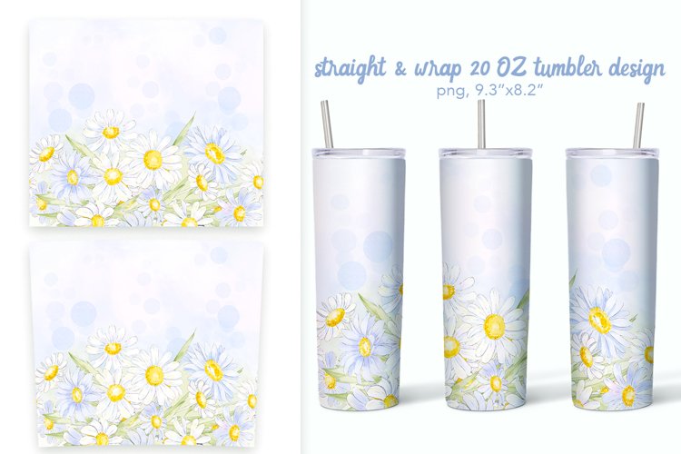 Daisies   camomiles sublimation 20 oz tumbler designs