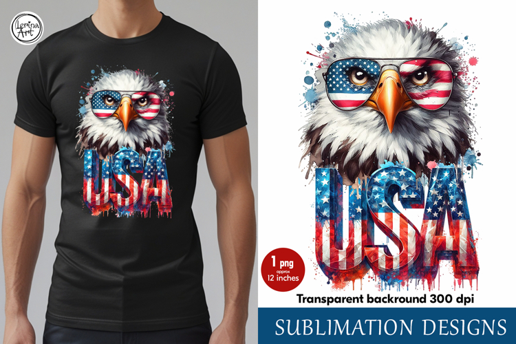 4th of July Eagle sublimation print design PNG