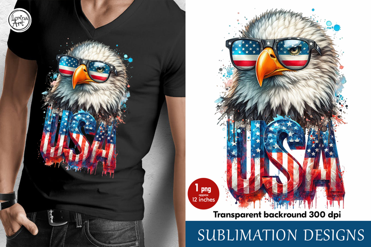 4th of July Eagle sublimation print design PNG