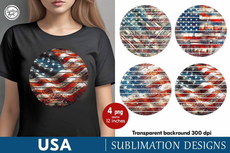USA. 4th of July. Sublimation design PNG example image 1